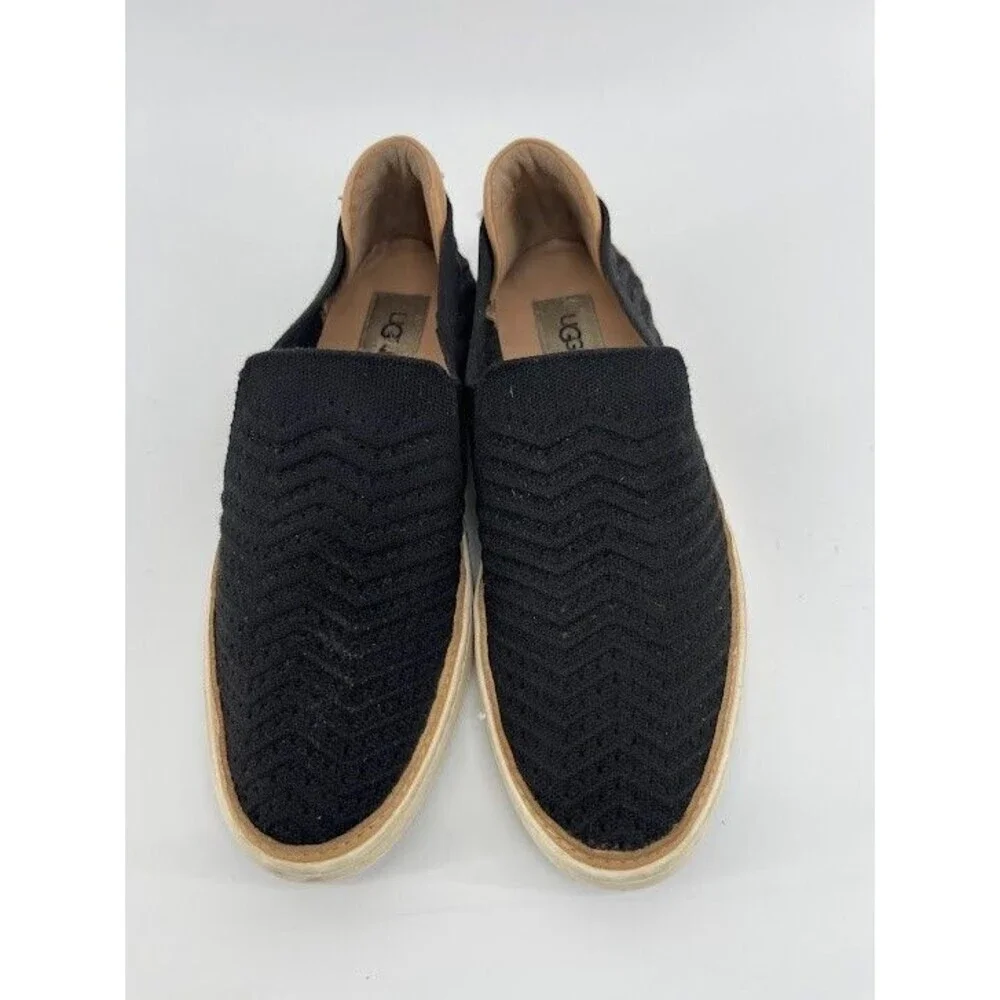 UGG Sammy Chevron Slip On Shoes 1102560 Black‎ Knit Weave Womens Size 11